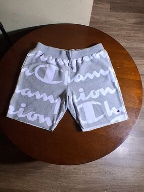 Champion Gray Athletic Shorts with White Script